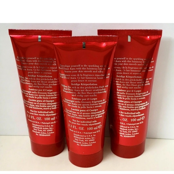 3 pk Elizabeth Arden RED DOOR AURA Luminous Silky Body Lotion 3.3 fl oz u/b - Picture 3 of 4